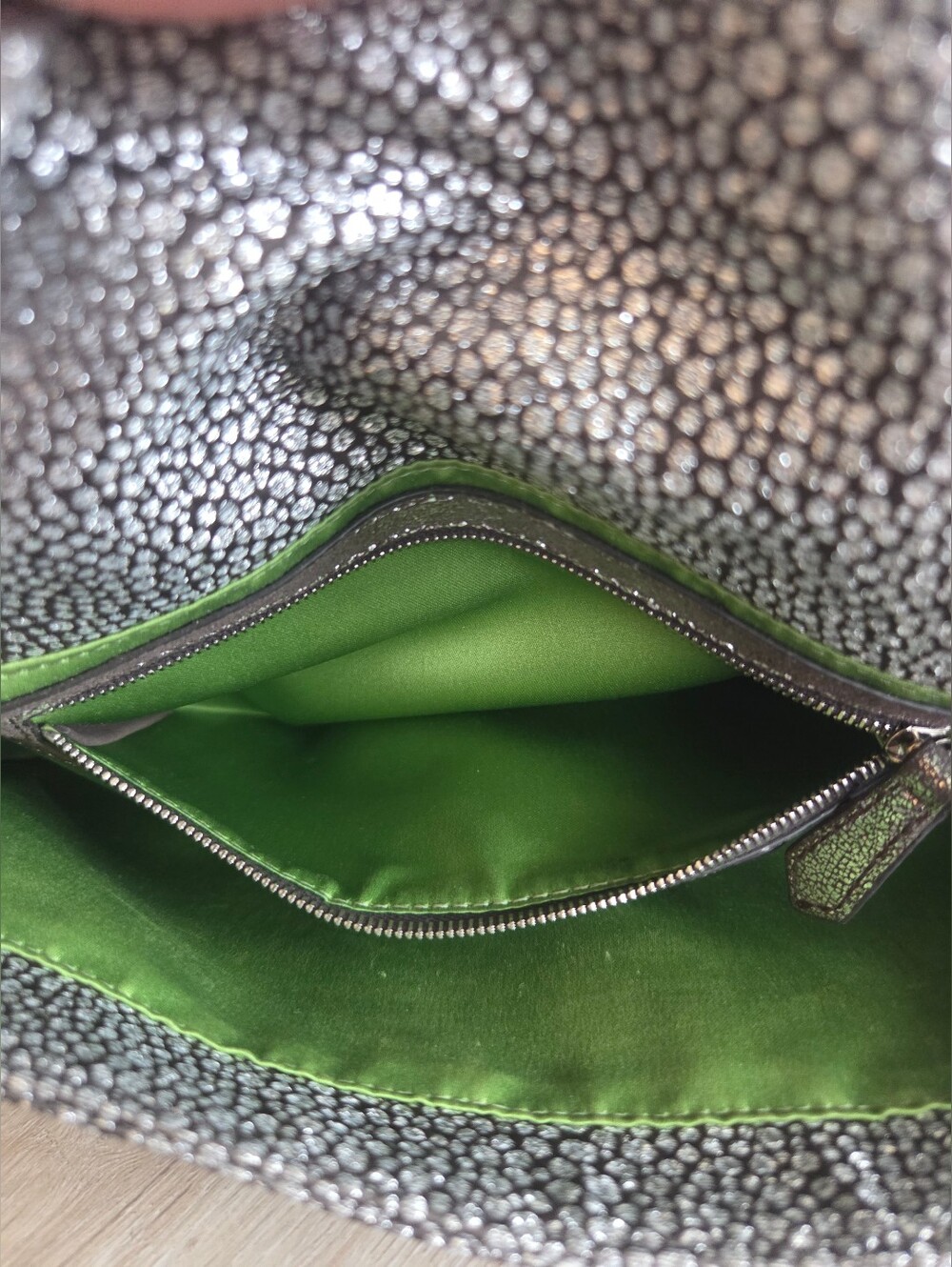 Authentic Vintage Fendi Metallic Crystal Baguette Clutch + Fendi Mirror Bundle - Picture 2 of 16